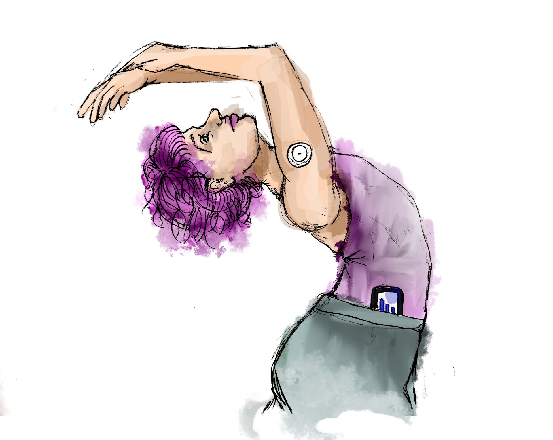 Illustration of female Pink Haired Diabitis Ballerina