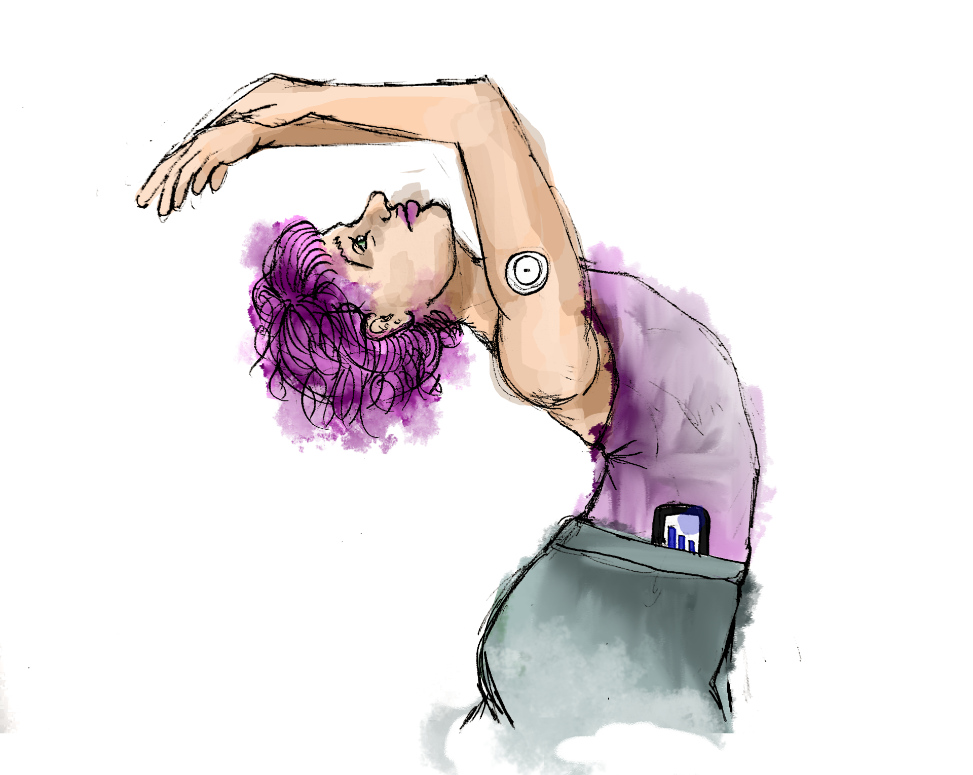 Illustration of female Pink Haired Diabitis Ballerina Illustration of female Pink Haired Diabitis Ballerina