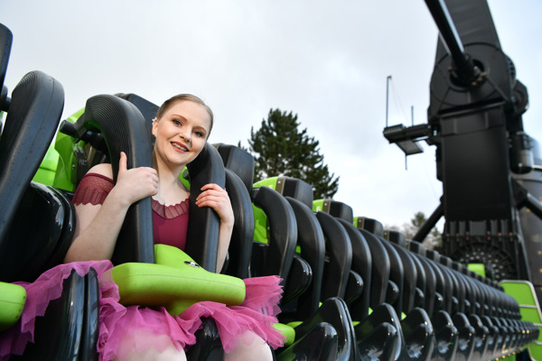 Top ballerina takes Alton Towers Resort’s record-breaking new ride for a SPIN ahead of opening 