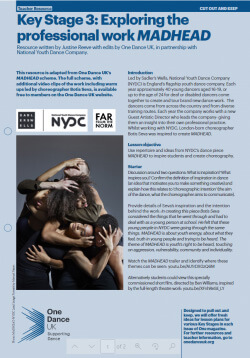 NYDC’s MADHEAD Key Stage 3 lesson plan NYDC’s MADHEAD Key Stage 3 lesson plan