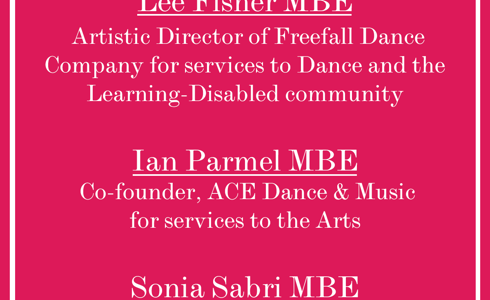 Dance recognised in the King's Birthday Honours List 2025