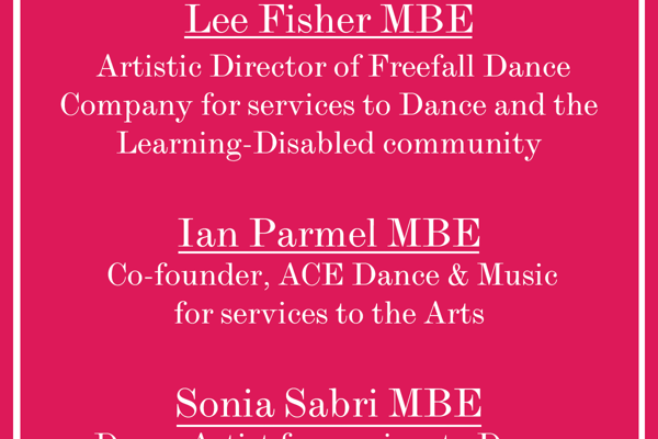 Dance recognised in the King's Birthday Honours List 2025