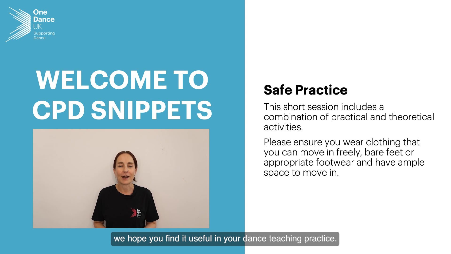CPD for Dance Teachers Snippet 2: Developing students’ practical skills CPD for Dance Teachers Snippet 2: Developing students’ practical skills