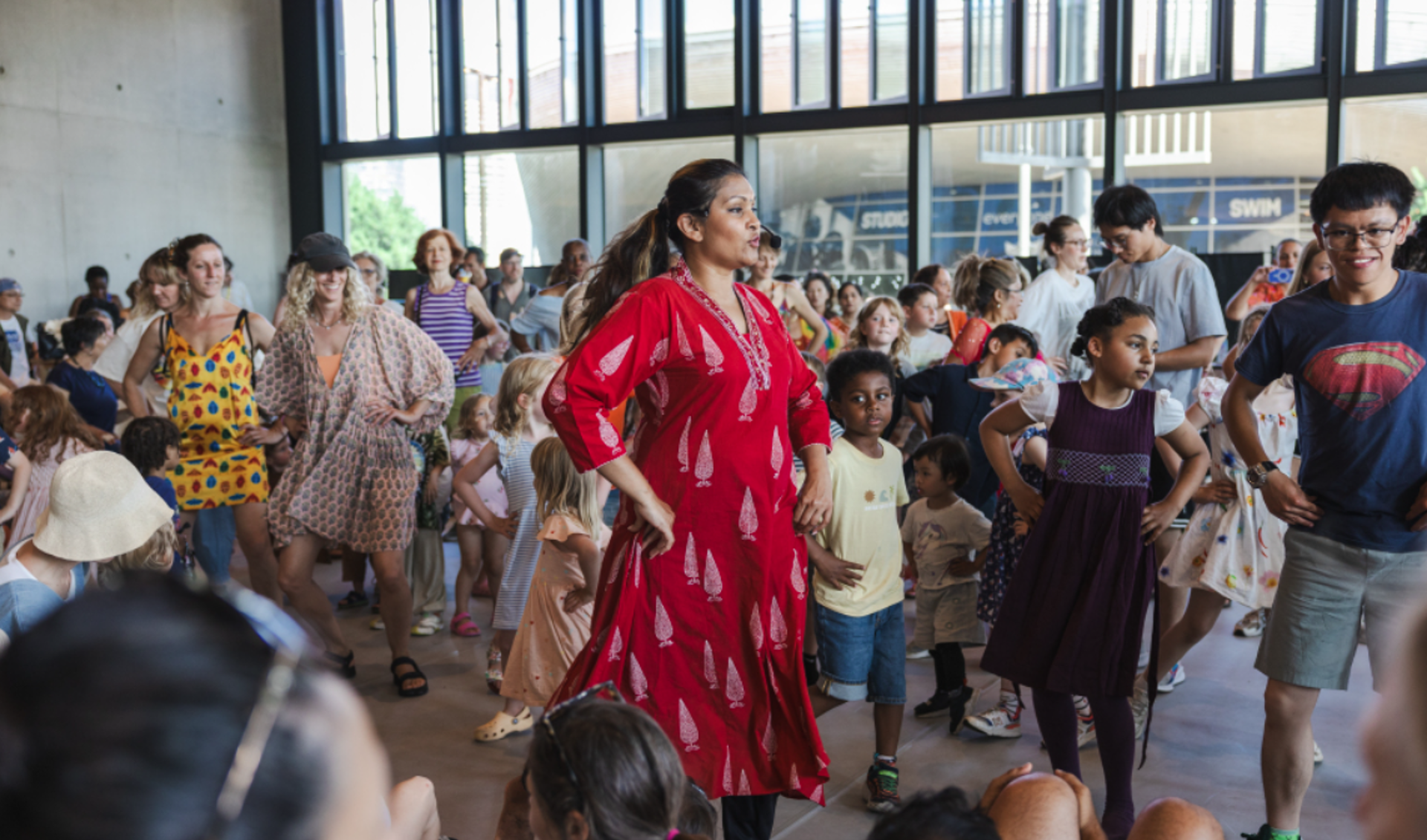 Showmi Das leads a dance class on The Dance Floor at Sadler’s Wells image credit Sylvie Belbouab 