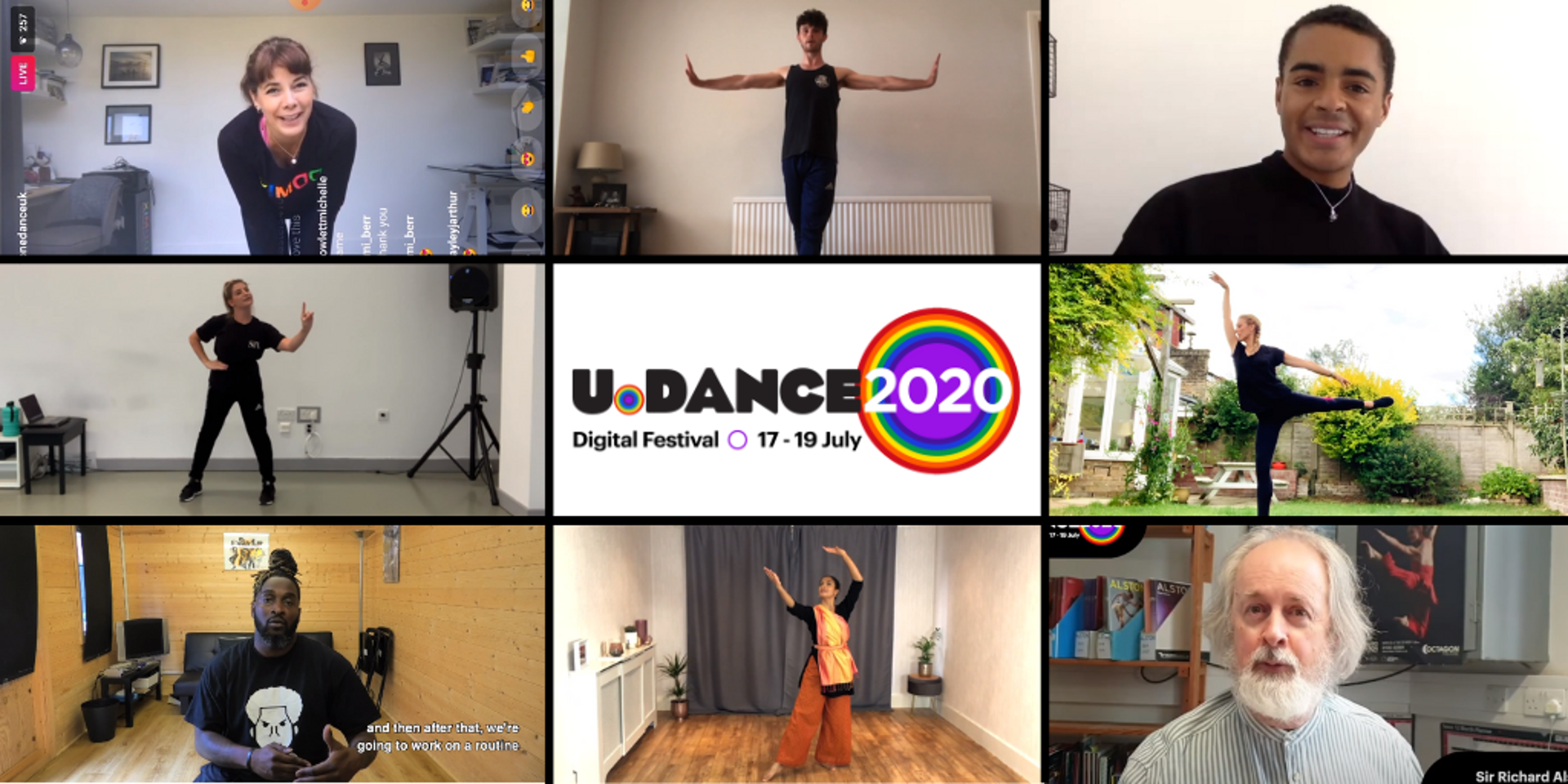 collage of 2020 digital U.Dance digital screen shots 