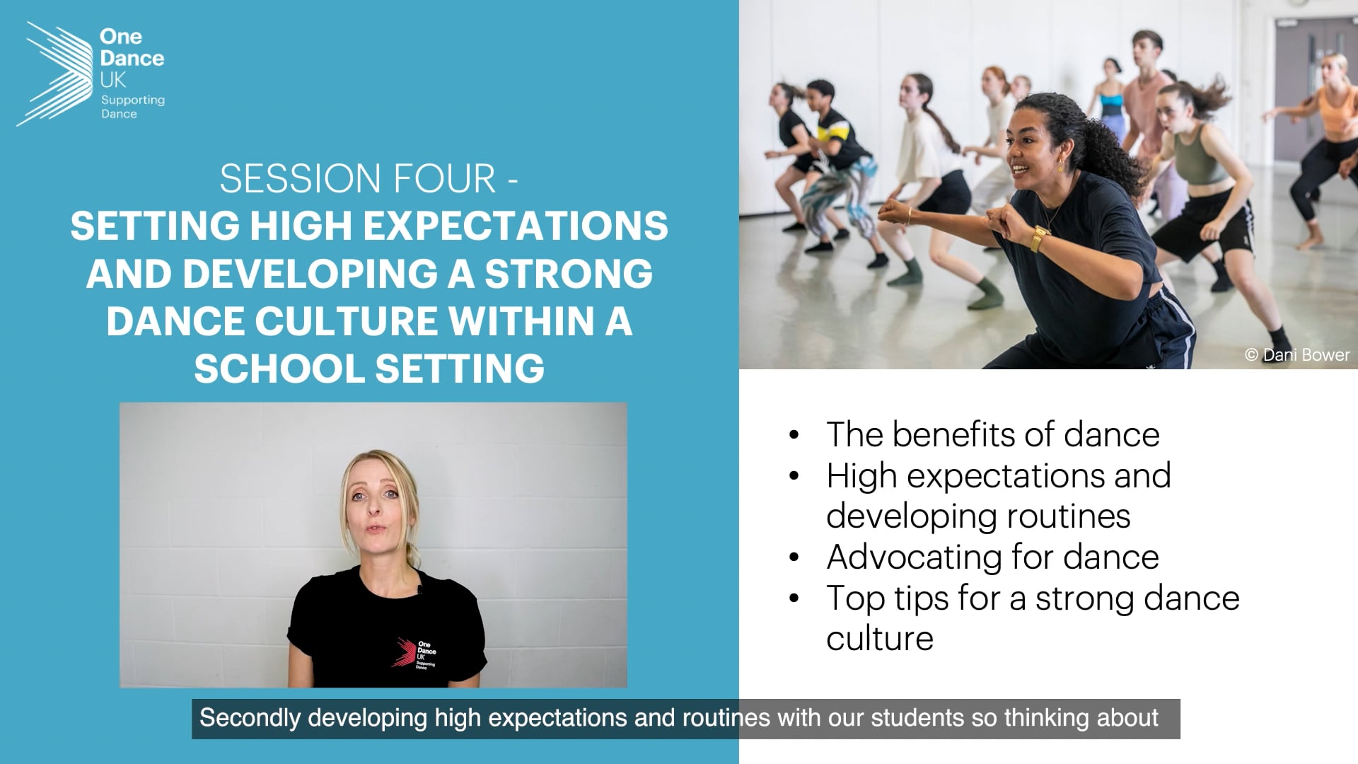 CPD for Dance Teachers Snippet 4: Setting High Expectations and Developing a Strong Dance Culture within a School Setting